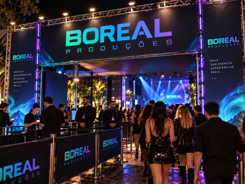 Entrada de evento com a marca Boreal