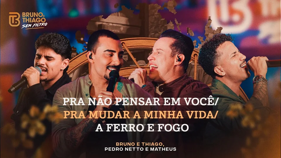Bruno e Thiago com Pedro Netto e Matheus no DVD Sem Filtro